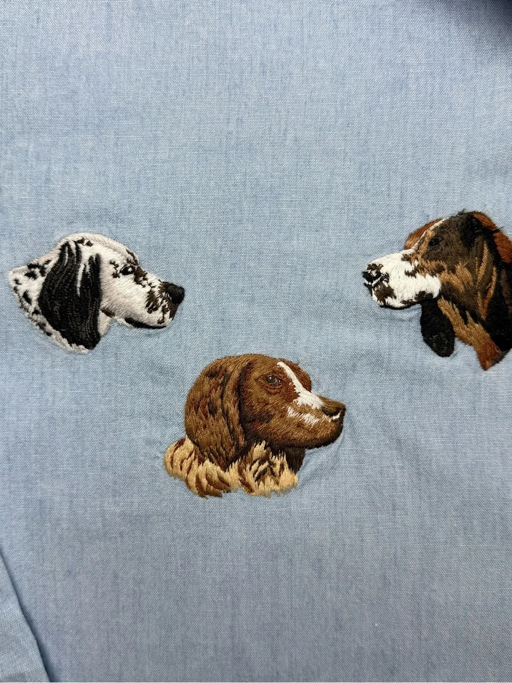 VTG 80s RARE Banana Republic Safari & Travel Clothing Co. Dog Embroidered Shirt